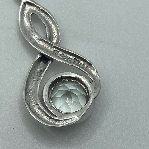 VTG Green Amethyst & Sterling Silver Infinity Figure 8 Dangle Earrings 1.6” - Picture 7 of 8